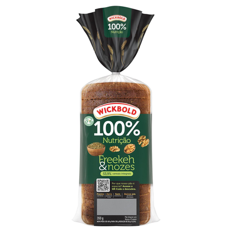 Pão Wickbold 400g - 53,9% Integral - Freekeh e Noz-pecã