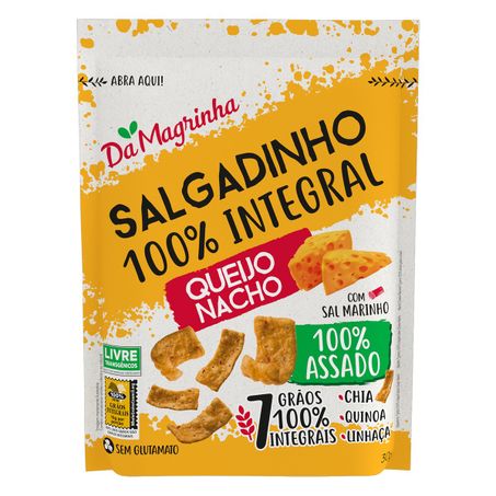 SALGADINHO INTEGRAL QUEIJO NACHO DA MAGRINHA 7 GRÃOS
