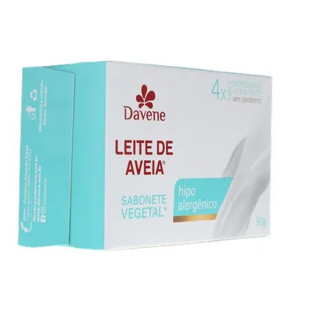 Sabonete Barra Vegetal Davene sem Perfume Leite de Aveia Clássico Caixa 90gr 360-13