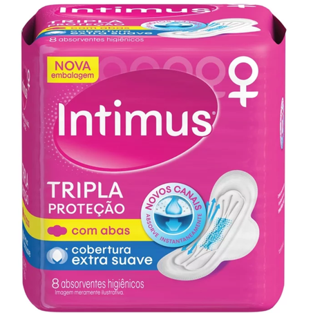 Absorvente intimus 8un protegida suave com abas