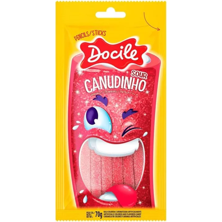 Bala canudinho docile 70g morango citrico