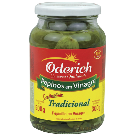 Pepino em conserva oderich 300g tradicional