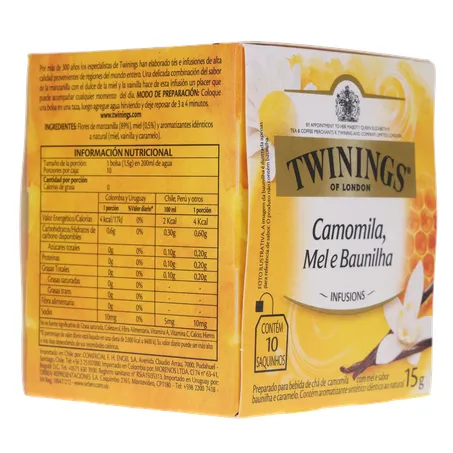 Chá Camomila, Mel E Baunilha Twinings Infusions Caixa 10 Unidades 15G 360-13