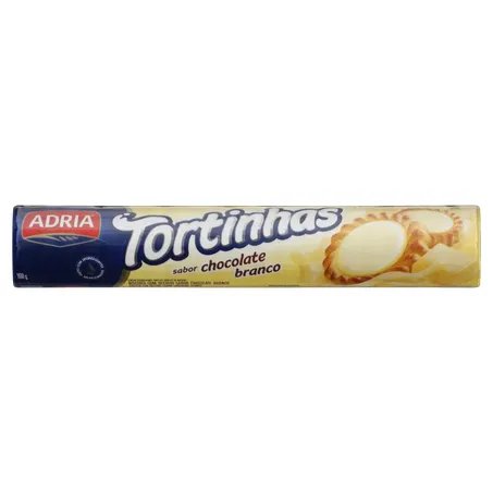 Biscoito Adria Tortinhas Chocolate Branco 160g