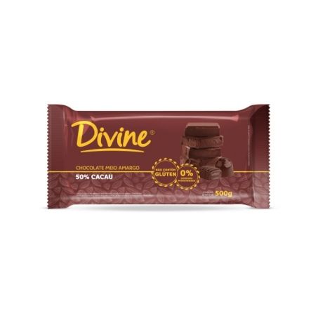 Chocolate divine meio amargo 500g