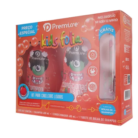 Kit infantil premisse lisos shampoo 400ml + condicionador 400ml 360-3