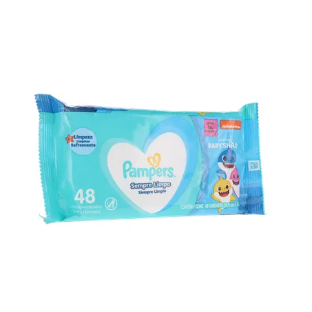 Lenços Umedecidos Pampers Sempre Limpo Baby Shark Pacote 48un 360-34