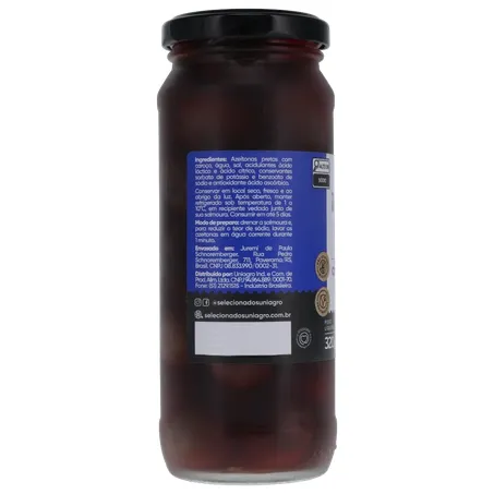 Azeitona uniagro preta c/caroco 200g 360-26