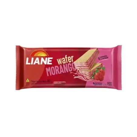 Wafer liane 90g sabor morango sem lactose
