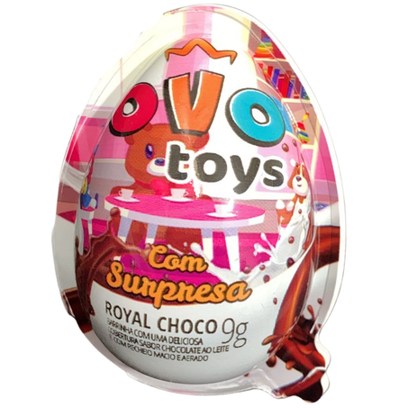 Brinquedo royal toys+choco 9g ovo surpresa rosa