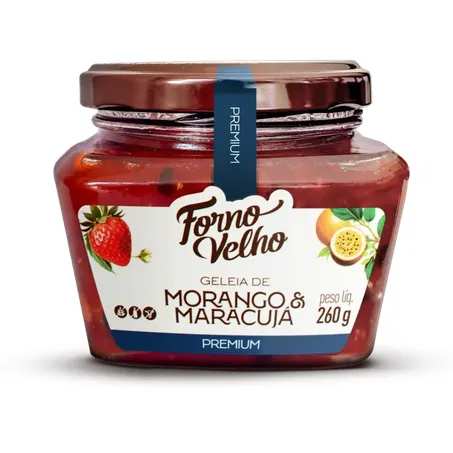 Geleia premium morango e maracujá forno velho 260g