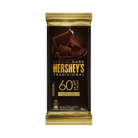 CHOCOLATE HERSHEYS S.DARK 85G 60% CACAU TRAD.