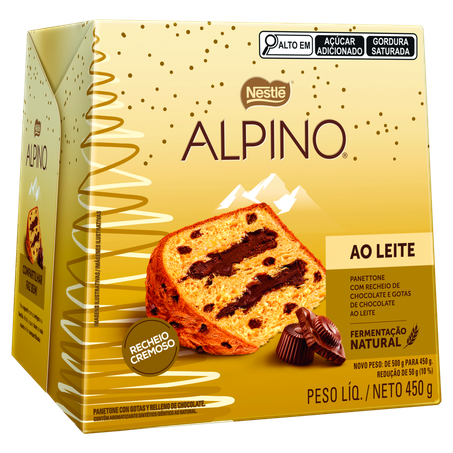 PANETTONE NESTLE ALPINO CHOCOLATE AO LEITE 450G