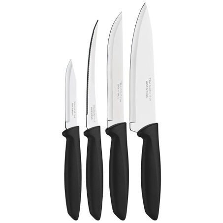Faca De Inox Tramontina Plenus Tomate Preta C/4