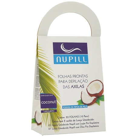 Depilaçao Nupill C/20 Folhas Prontas Axila Coconut