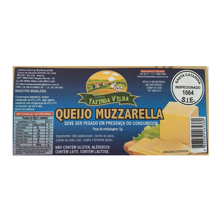 Queijo mussarela fazenda velha kg