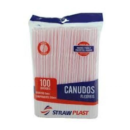 Canudos strawplast flex com 100 unidades