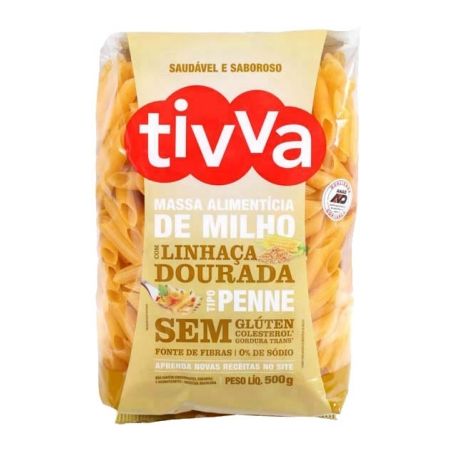 MACARRAO TIVVA PENNE C/LINHACA DOURADA 500G