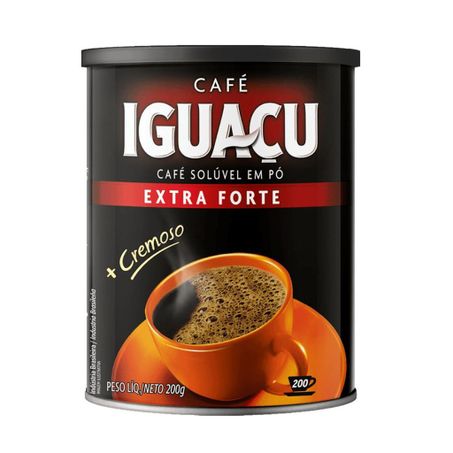 Café Solúvel em Pó Iguaçu Extra Forte Cremoso LATA 200gr