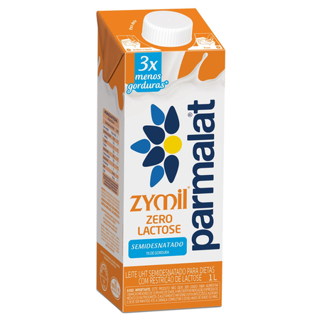 Leite Zymil Parmalat UHT 1 Litro - Sem Lactose - Semidesnatado