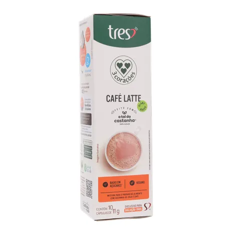 Café com Leite em Cápsula 3corações Latte Vegano Caixa com 10un - 110gr 360-16