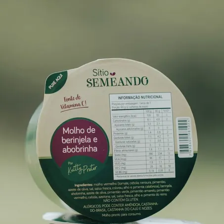 Molho berigela e abobrinha sitio semeand