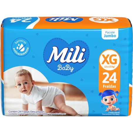 Fralda mili baby jumbo xg c/24un