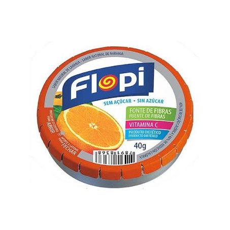 BALA FLORESTAL FLOPI LARANJA SEM AÇÚCAR 40G