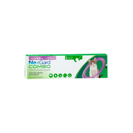 Nexgard Combo Antipulgas, Sarna e Vermífugo para Gatos até 2,5Kg 1 pipeta