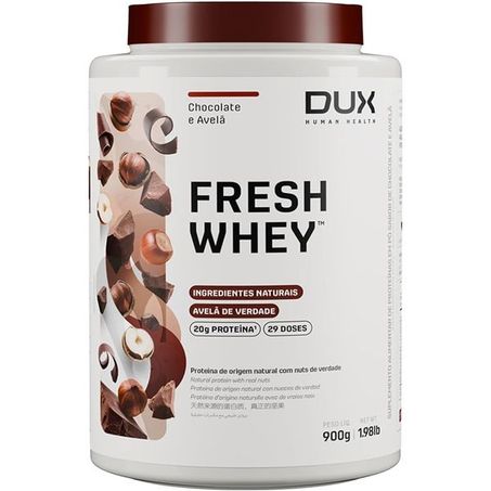 SUPLEMENTO FRESH WHEY  DUX NUTRITION  CHOCOLATE COM AVELÃ 900G