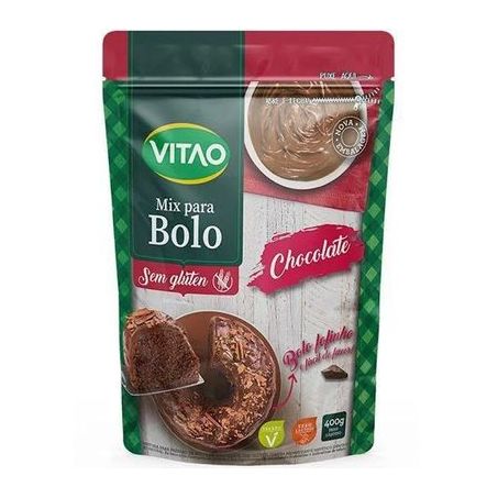 Mistura para bolo sem glúten vitao sabor chocolate 400g