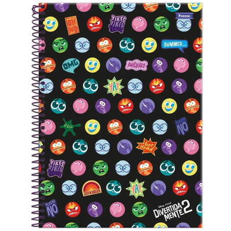 CADERNO ESPIRAL FORONI CD 1X11 80 FOLHAS DIVERTIDAMENTE 360-1