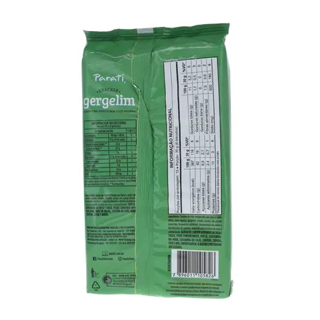 Biscoito Salgado Parati Cracker Gergelim Pacote 400gr 360-19