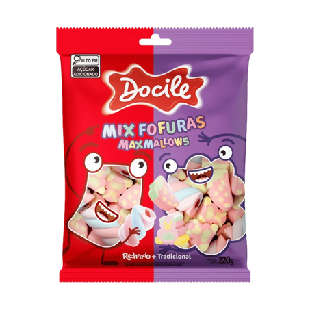 Bala maxmallows docile 220g mix fofuras