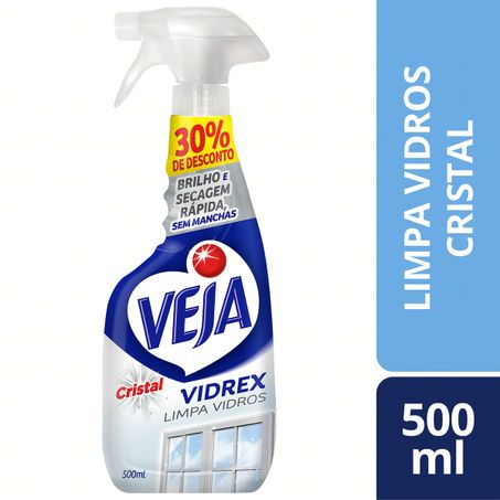 LIMPA-VIDRO LÍQUIDO CRISTAL VEJA VIDREX COM BORRIFADOR