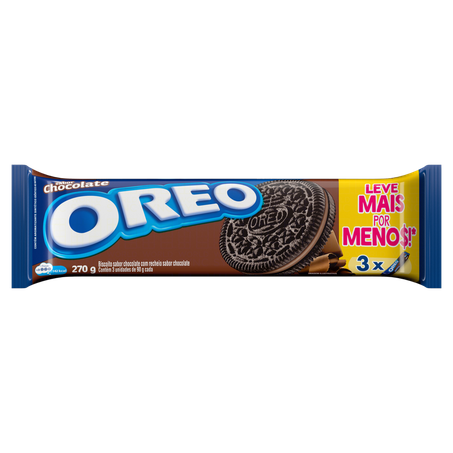 Biscoito recheado oreo chocolate 270g
