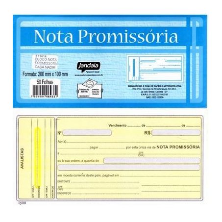 NOTA PROMISSORIA 50F WINNER JANDAIA