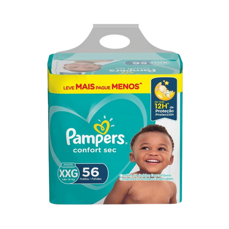PAMPERS FRALDA CONFORTSEC XXG 56UN