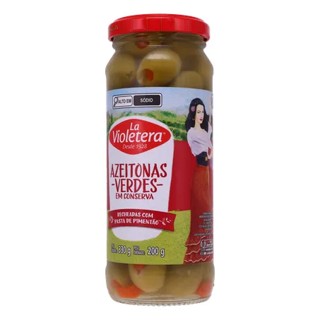 Azeitona Verde La Violetera Pasta de Pimentão Vidro 200G 360-3