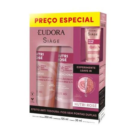 KIT SHAMPOO NUTRI 250ML+COND125ML+LEAVE30ML EUDORA SIAGE
