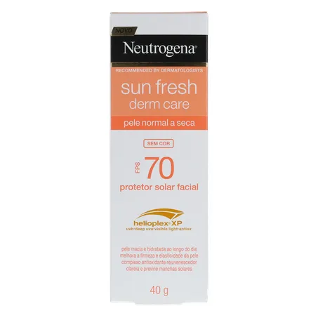 PROTETOR SOLAR FACIAL NEUTROGENA SUN FRESH DERM CARE SEM COR FPS 70 40G 360-0
