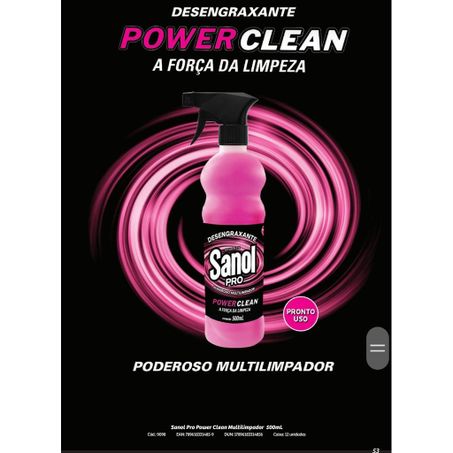 Desengraxante power clean sanol 500ml