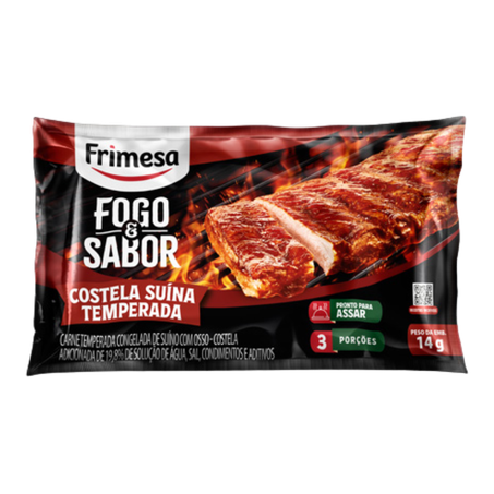 Costela Suína Frimesa Fogo e Sabor Premium Kg 
 cada emb com peso aprox 1,200