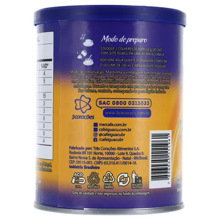 Mistura para Preparo de Café Iguaçu Café com Leite Lata 200gr 360-24