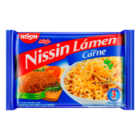 Macarrão Instantâneo Lámen Carne Nissin Miojo Pacote 85g