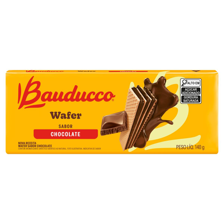 Biscoito Wafer Bauducco 140g - Chocolate