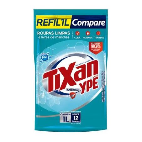 Lava Roupas Liq Tixan 900ml Sache Antibac