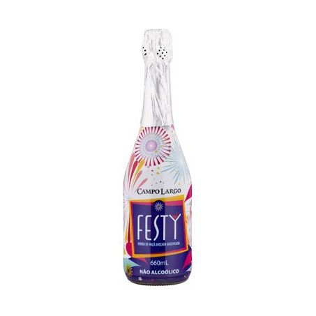Néctar de Maçã Gaseificado Campo Largo Festy Não Alcoólico Garrafa 660ml