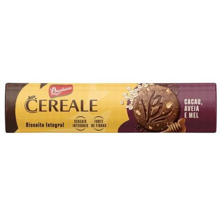 Biscoito bauducco cereale integral cacau, aveia e mel 170g
