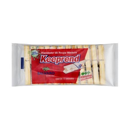 PREND. ROUPA MADEIRA KEEPREND C/12